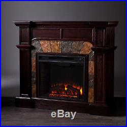 Mfp78029 Expresso Convertible Fauxed Slate Front Electric Fireplace With Remotei