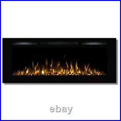 Moda Flame 50 in Cynergy Built-in Wall Mounted Electric Fireplace Pebble Stone