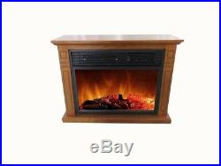 Modern Electric Fireplace Infrared Flame Thermostat Oak Adjustable 120 Volts