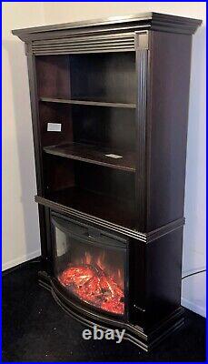 Muskoka Picton Electric Fireplace With Bookshelves In Espresso Finish. Mint