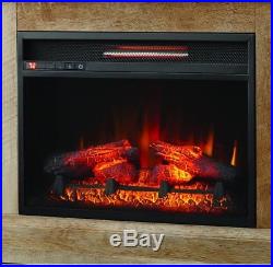 Natural Beige Driftwood Fireplace Infrared Electric Mantel Console Media Center