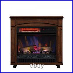 New ChimneyFree Rolling Mantel, Infrared Quartz Electric Fireplace Space Heater