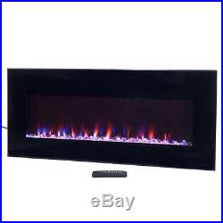 Northwest 36 in. LED Fire & Ice Electric Fireplace with Remote in Black Heater