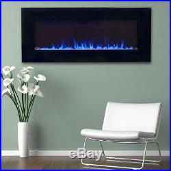 Northwest 36 in. LED Fire & Ice Electric Fireplace with Remote in Black Heater