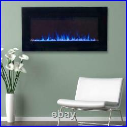 Northwest 36 in. LED Fire and Ice Electric Fireplace with Remote in Black