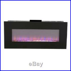 Northwest 42 In. LED Fire and Ice Electric Fireplace with Remote In Black