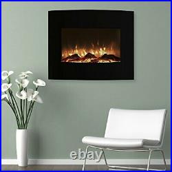Northwest 80-455S 25 Mini Curved Black Fireplace with Wall and Floor Mount 4