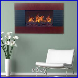 Northwest 80-EF422S Mahogany Electric Fireplace with Wall Mount & Remote