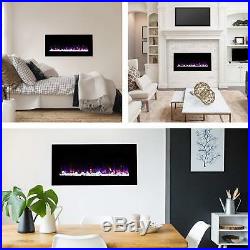 Northwest Electric Fireplace Wall Mounted, LED Fire and Ice Flame, With Remote