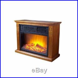 Oak Wood Mantel Infrared Small Electric Fireplace Heater Blower Room Sized 29