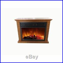 Oak Wood Mantel Infrared Small Electric Fireplace Heater Blower Room Sized 29