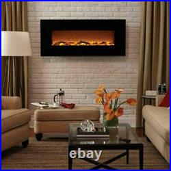 Onyx 50 Wide Wall Mounted Electric Fireplace Black