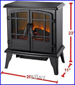 Pleasant Hearth Electric Stove Fireplace Matte Black Control Panel Compact Size