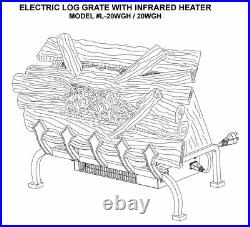 Pleasant Hearth L-20WGH 20.5 in. Infrared Electric Heater Fireplace Insert Logs