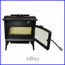 Pleasant Hearth Large Wood Burning Stove with Blower Black