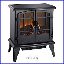 Pleasant Hearth SES-41-10 Electric 20 Inch Wood Stove Heater Black