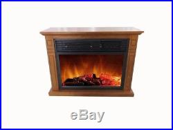 Portable Compact Mantel Infrared Electric Fireplace in Oak TV Stand Fire Place