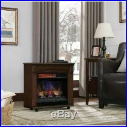 Portable Electric Mantel Fireplace Infrared Quartz Room Heater with Remote