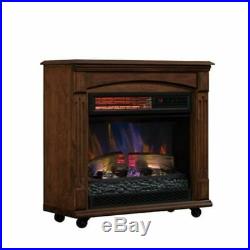 Portable Electric Mantel Fireplace Infrared Quartz Room Heater with Remote