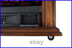 Portable Infrared Fireplace Heater TV Stand With Remote Real Flame FULLY ASSEMBLED