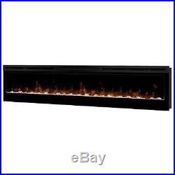 Prism Series Black Linear Wall-mount Electric Fireplace 74 inch