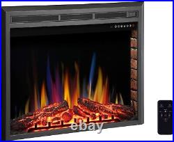 R. W. FLAME 36'' Recessed Electric Fireplace Insert, Remote Control, 750W-1500W