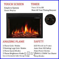 R. W. FLAME 39 inch Electric Fireplace Insert, Stove with Remote, Timer 750W-1500W