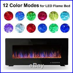 R. W. FLAME 42inch Recessed Electric Fireplace Heater, Remote Control, 750W-1500W