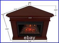 RealFlame Kennedy Electric Fireplace Infrared Grand Corner X-Lg Firebox Walnut
