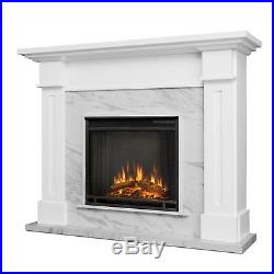 RealFlame Kipling Electric Fireplace Heater Faux White Marble