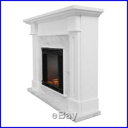 RealFlame Kipling Electric Fireplace Heater Faux White Marble