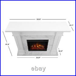 RealFlame Kipling Electric Fireplace Heater White with Faux White Marble