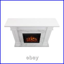 RealFlame Kipling Electric Fireplace Heater White with Faux White Marble