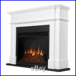 Real Flame 55 Harlan Grand Electric Fireplace, Large in White, 8060E-W New