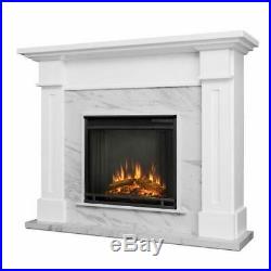 Real Flame 6030E Kipling Electric Fireplace White with Faux Marble