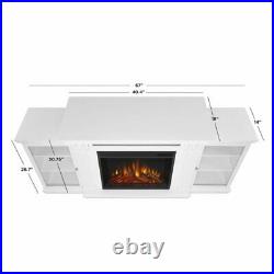 Real Flame Calie TV Stand with Electric Fireplace in White