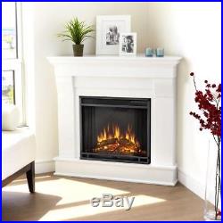 Real Flame Chateau 41-inch Corner Electric Fireplace in White, 5950E-W New