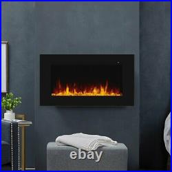 Real Flame Corretto 40 Wall Mounted Electric Fireplace in Black