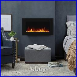 Real Flame Corretto 40 in. Electric Wall-Hung Fireplace in Black