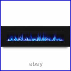 Real Flame Corretto 72 Wall Mounted Electric Fireplace in Black