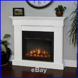 Real Flame Crawford Slim Line Electric Fireplace in White