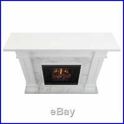 Real Flame Kipling Electric Fireplace in White Marble