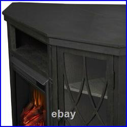 Real Flame Lynette Corner Fireplace TV Stand in Gray