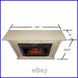 Real Flame Maxwell Grand 58 Ventless Electric Fireplace in Whitewash, 8030E-WW
