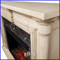 Real Flame Maxwell Grand Whitewash Electric 57.6-inch Fireplace