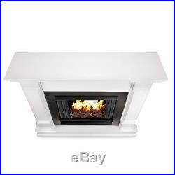 Real Flame Silverton White 48 in. L x 13 in. D x 41 in. H Ventless Gel Fireplace