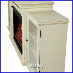 Real Flame Tracey 84 Fireplace TV Stand in Distressed White