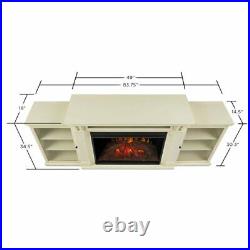 Real Flame Tracey 84 Fireplace TV Stand in Distressed White