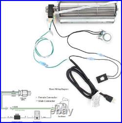 Replacement Fireplace Blower Kit Quiet Operation, Variable Speed Control