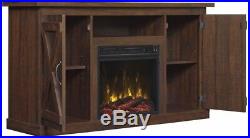 Rustic Gray Farmhouse Fireplace TV Stand Media Console Wood Entertainment Center